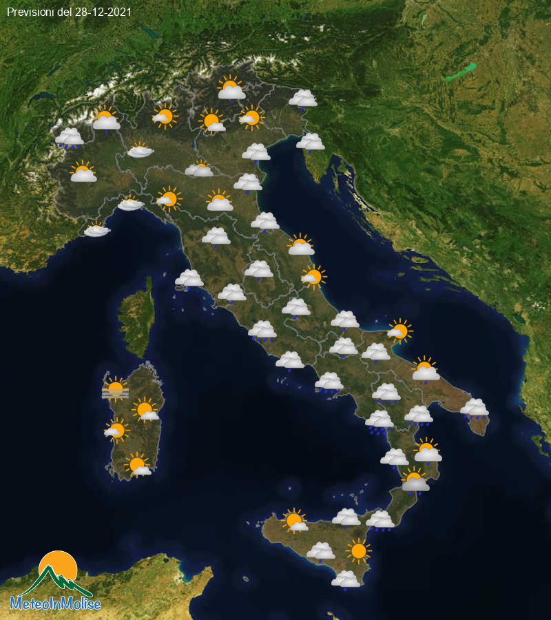 Previsioni Meteo Italia 28/12/2021