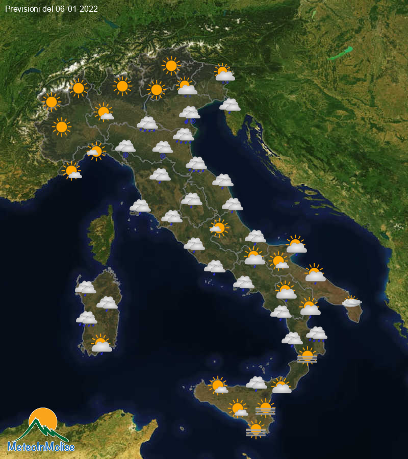 Previsioni Meteo Italia 06/01/2022