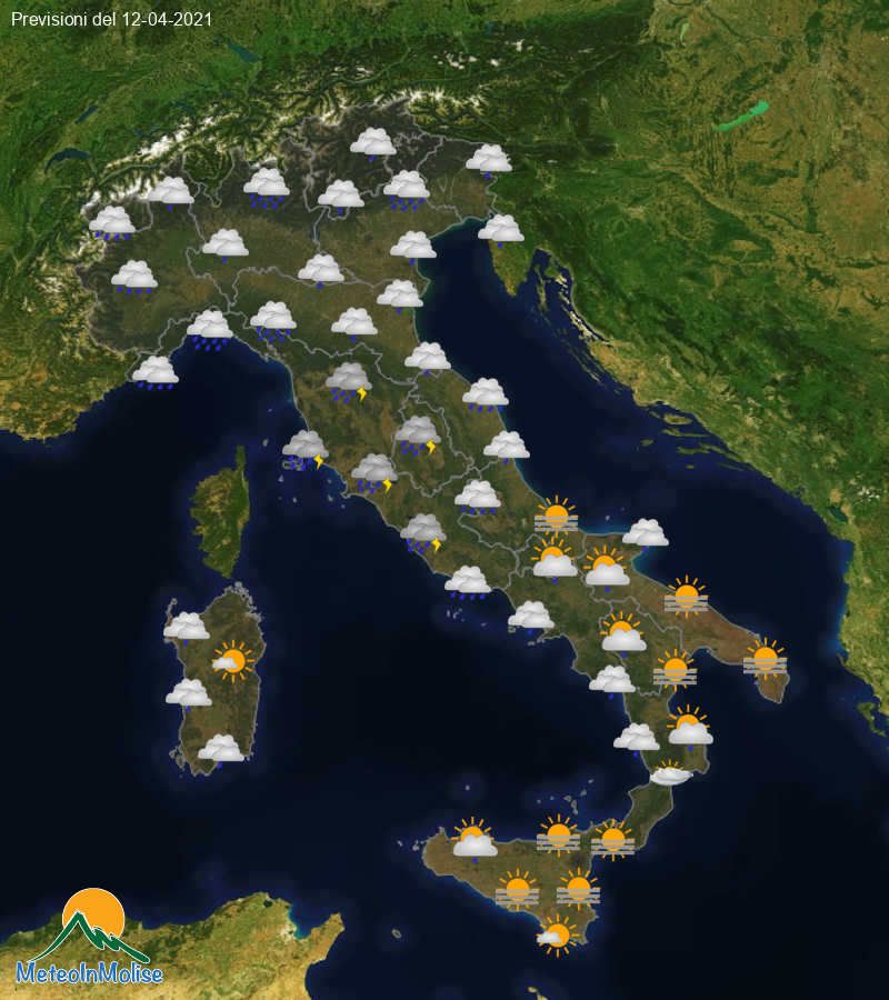 Previsioni Meteo Italia 12/04/2021
