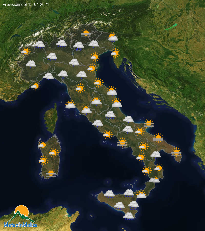 Previsioni Meteo Italia 15/04/2021