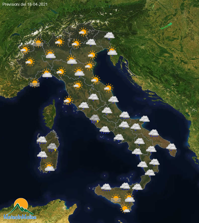 Previsioni Meteo Italia 18/04/2021