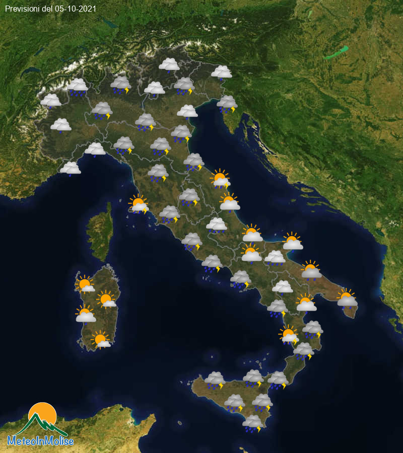 Previsioni Meteo Italia 05/10/2021