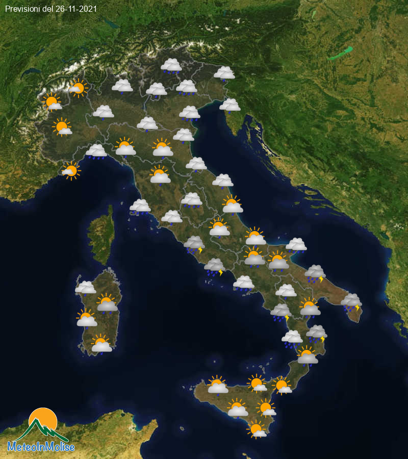 Previsioni Meteo Italia 26/11/2021