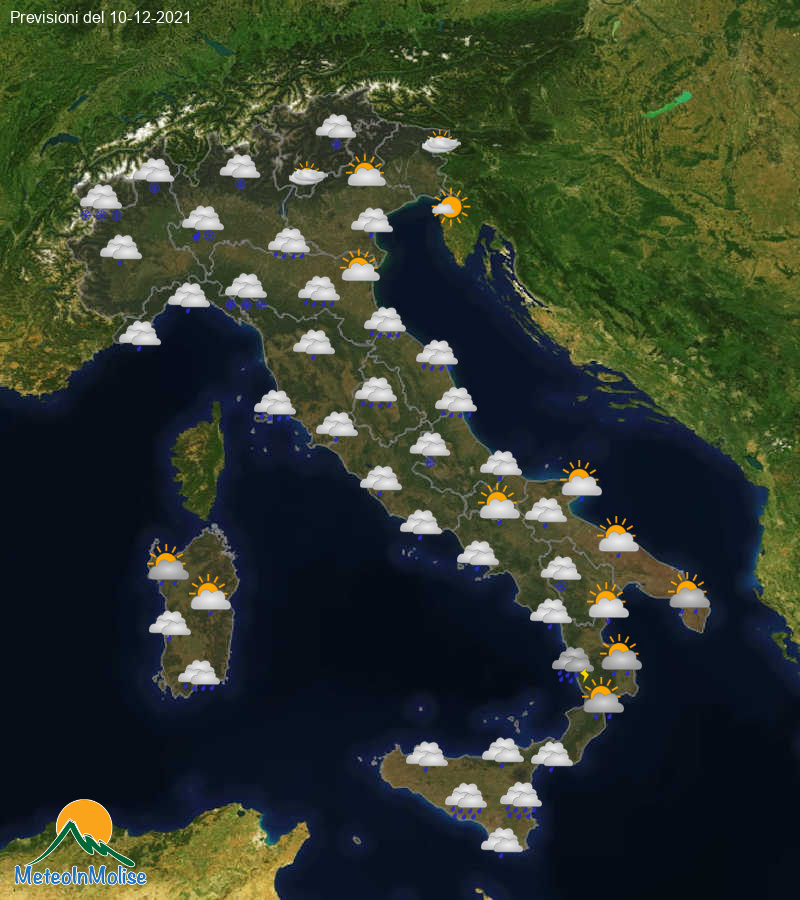 Previsioni Meteo Italia 10/12/2021
