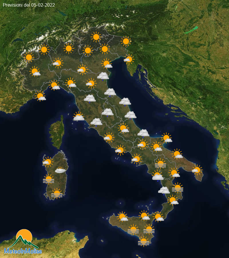Previsioni Meteo Italia 05/02/2022