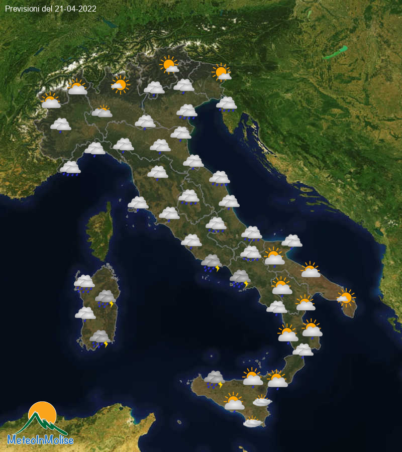 Previsioni Meteo Italia 21/04/2022