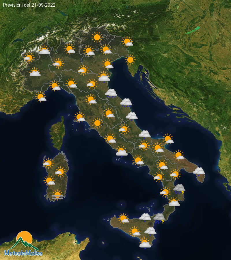 Previsioni Meteo Italia 21/09/2022